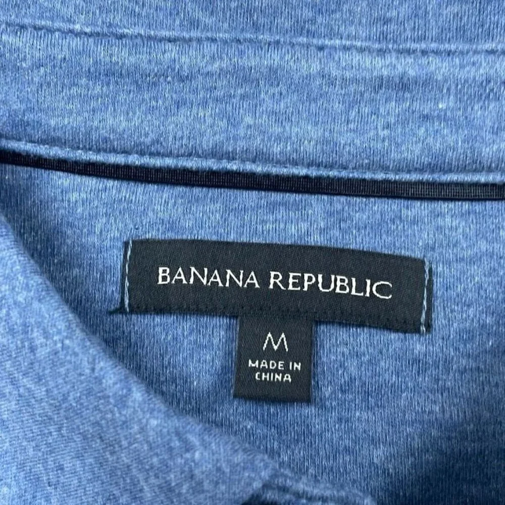💥 Banana Republic Luxe Touch Performance Polo Shirt M Blue New d0722